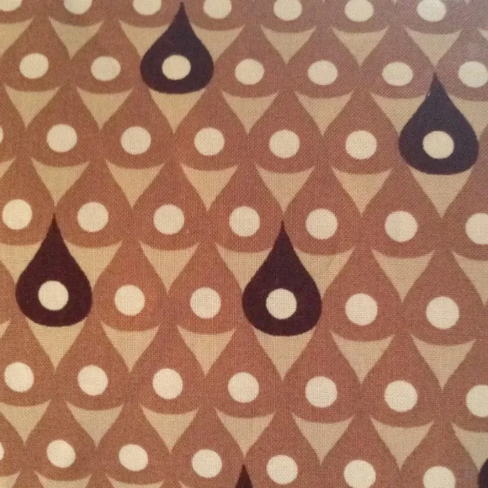 FABRIC #633 - Cotton - Abstract Teardrop Shape Dots Browns 1 1/2 yds x 45